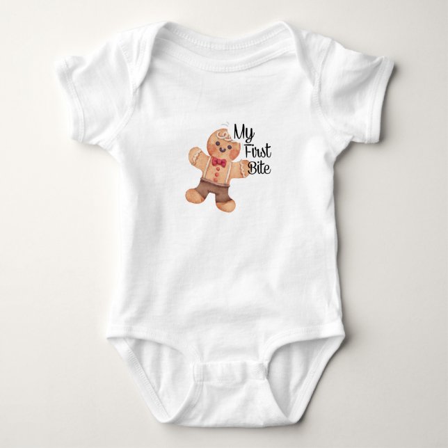 Mein erster Biss / Zahn Personalisierte Babysuiten Baby Strampler (Vorderseite)