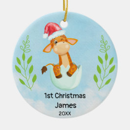 Mein erster Blue Baby Baby Boy Giraffe Keramik Ornament
