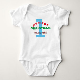 MEIN ERSTER CHRISTMAS BABY PERSONALISIERT GIFT BABY STRAMPLER