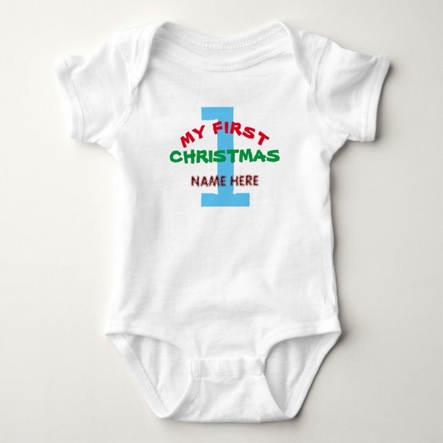 MEIN ERSTER CHRISTMAS BABY PERSONALISIERT GIFT BABY STRAMPLER (Vorderseite)