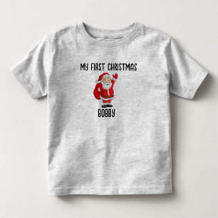 MEIN ERSTER CHRISTMAS SANTA CLAUS HINZUFÜGEN NAME  KLEINKIND T-SHIRT