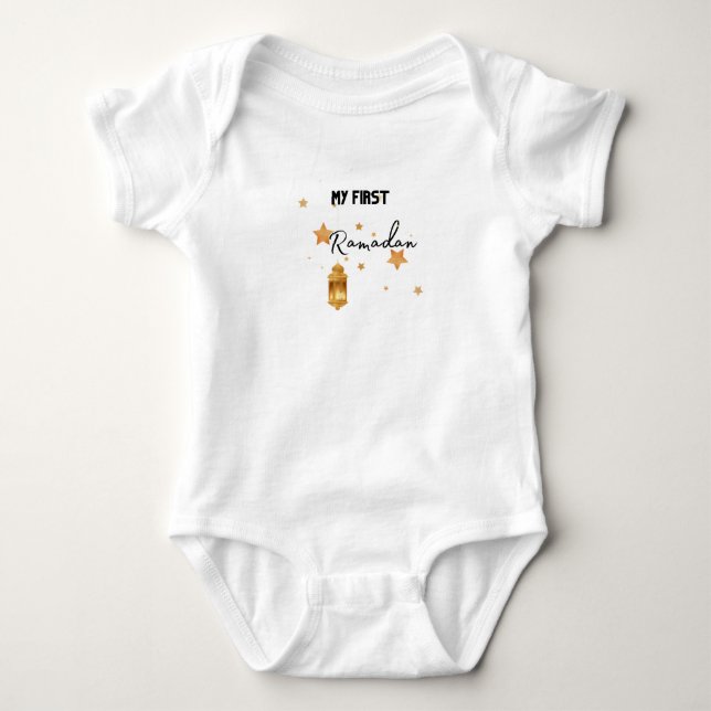 Mein erster Eid Ramadan Moon Islam Baby Bodysuit Baby Strampler (Vorderseite)