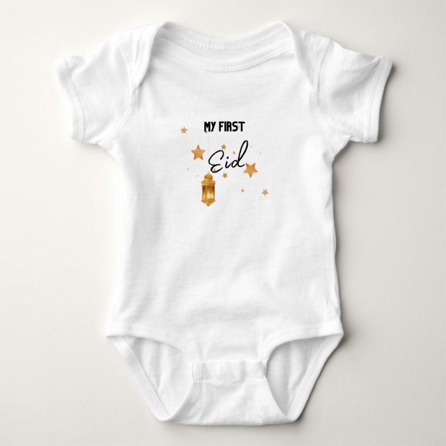 Mein erster Eid Ramadan Moon Islam Baby Bodysuit Baby Strampler (Vorderseite)