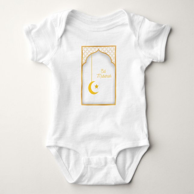 Mein erster Eid Ramadan Moon Islam Baby Bodysuit Strampler (Vorderseite)