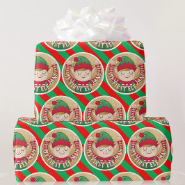 Mein erster Elf-Mas Weihnachtsrot in Grün Geschenkpapier