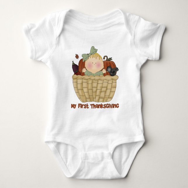 Mein erster Erntedank Baby GIrl-T-Shirts Baby Strampler (Vorderseite)