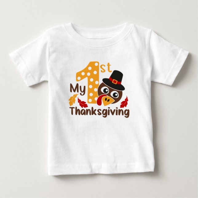 Mein erster Erntedank Türkei Junge Baby T-shirt (Vorderseite)