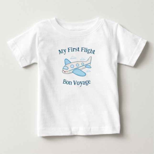 Mein erster Flug Sommerurlaub Niedliches Flugzeug Baby T-shirt (Vorderseite)