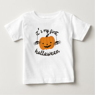 Mein erster Halloween-glücklicher Orange Pumpkin B Baby T-shirt