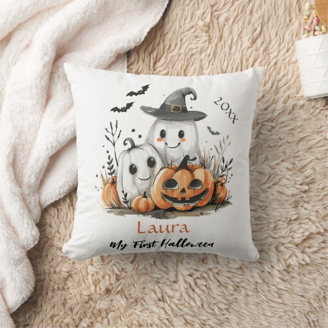 Mein erster Halloween-Niedlicher Ghost-Pumpkin-Bab Kissen (Decke)