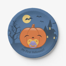 Mein erster Halloween-Schnuller Pumpkin Pappteller