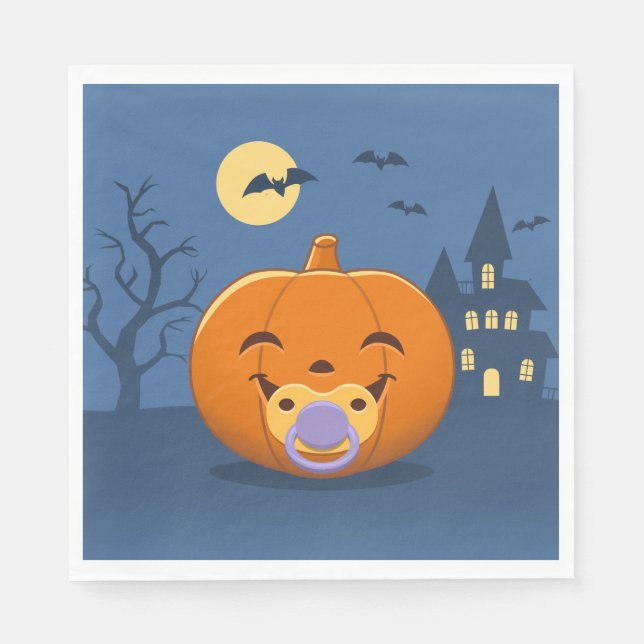 Mein erster Halloween-Schnuller Pumpkin Serviette (Vorderseite)