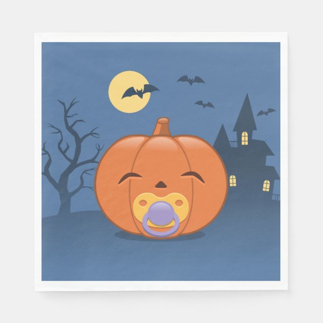 Mein erster Halloween-Schnuller Pumpkin Serviette (Vorderseite)