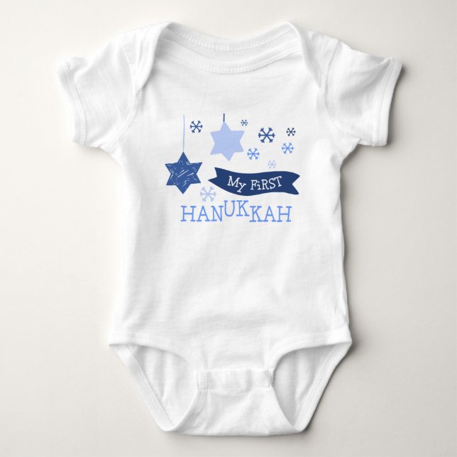 Mein erster Hanukkah-Baby-Bodysuit Baby Strampler (Vorderseite)