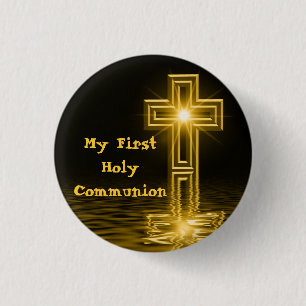 Mein erster heilige Kommunions-Knopf Button