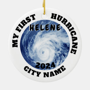 Mein erster Hurrikan Helene Custom City Name Keramik Ornament