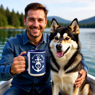 Mein Erster Maat Hat Fell Husky Hund Boot Angeln Tasse