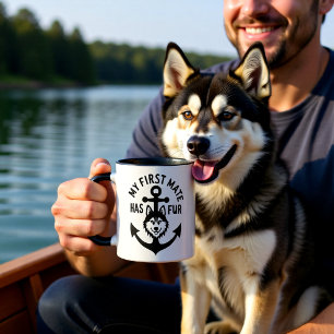 Mein Erster Maat Hat Fell Husky Hund Nautical Anke Tasse