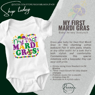 Mein erster Mardi Gras Baby Bodysuit Strampler