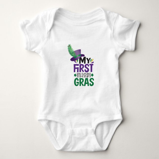 Mein erster Mardi Gras T - Shirt Baby Bodysuit (Vorderseite)