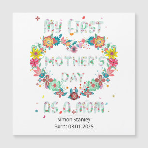 Mein erster Muttertag als eine herzförmige Mama Magnetkarte