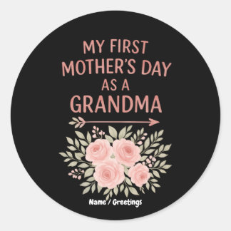 Mein erster Muttertag als Oma Funny & Niedlich Runder Aufkleber