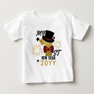 Mein erster Niedlicher Baby Boy Gold Glitzer im Ne T-shirt