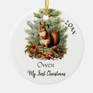 Mein erster Niedlicher Eichhörnchen-Name Keramik Ornament