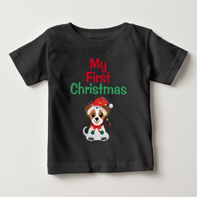 Mein erster Niedlicher Jack zu Weihnachten Russell Baby T-shirt (Vorderseite)