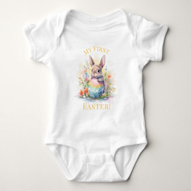 Mein erster Niedlicher Osterhase Baby Strampler (Vorderseite)
