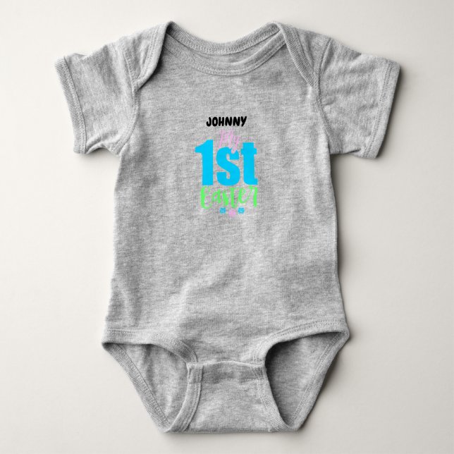 "MEIN ERSTER OSTER" PERSONALISIERTER BABY-KÖRPER BABY STRAMPLER (Vorderseite)