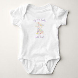 Mein erster Osterblumen-Hasen-Kaninchen Baby Strampler