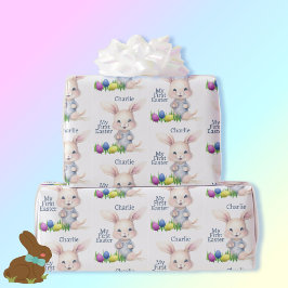 Mein erster Osterhasen gibt dem Kind ein Namensges Geschenkpapier