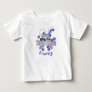 Mein erster Ostern Niedlich Blue Bunny individuell Baby T-shirt