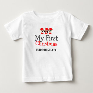 Mein erster Personalisierter Name für das Weihnach Baby T-shirt