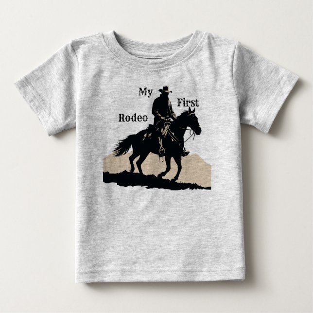 Mein erster Rodeo' Baby T - Shirt von Rodeo Birthd (Vorderseite)