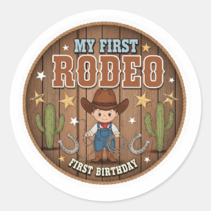 Mein erster Rodeo-Babyaufkleber Runder Aufkleber