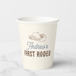 Mein erster Rodeo Geburtstag Personalisiert neutra Pappbecher