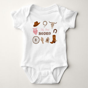 Mein erster Rodeo Western Cowgirl First Birthday P Baby Strampler