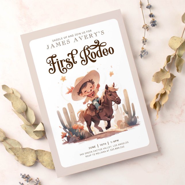 Mein erster Rodeo Wild West Cowboy Geburtstag Einladung (Von Creator hochgeladen)