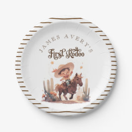 Mein erster Rodeo Wild West Cowboy Geburtstag Pappteller