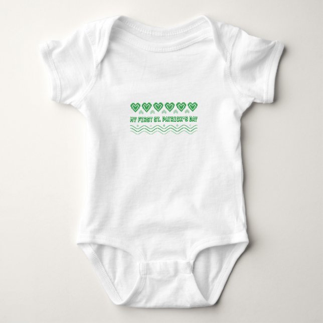Mein erster St. Patrick's Day Baby Strampler (Vorderseite)