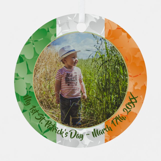 Mein erster St. Patrick's Day Ornament Aus Metall (Vorderseite)