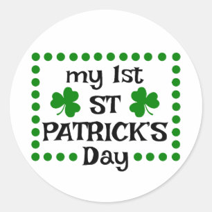 Mein erster St. Patrick's Day ☘️ 💚 Runder Aufkleber