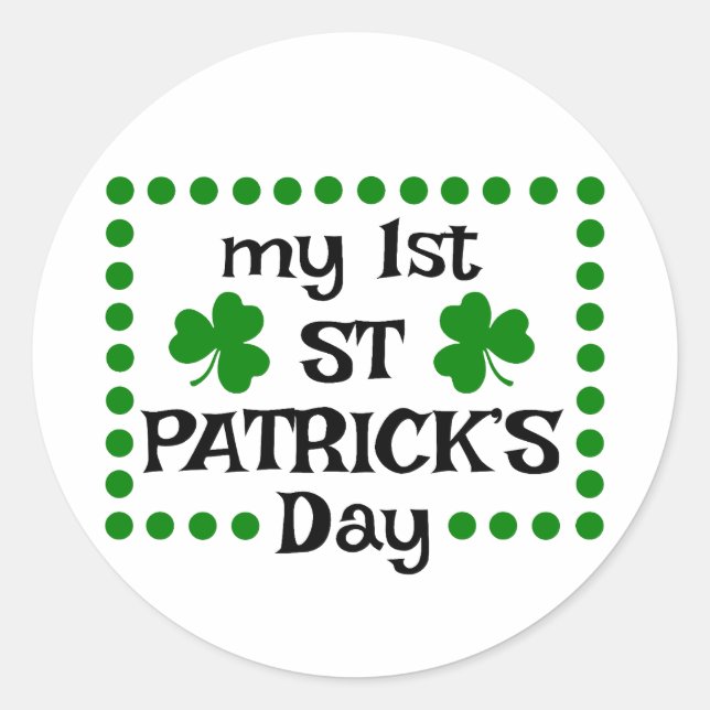 Mein erster St. Patrick's Day ☘️ 💚 Runder Aufkleber (Vorderseite)