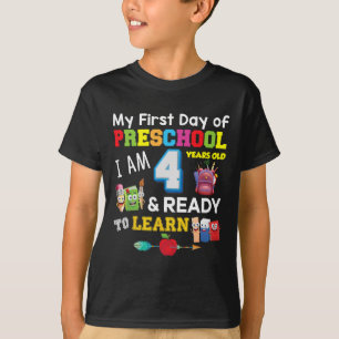 Mein erster Tag der Vorschule bin ich 4 Jahre alt  T-Shirt