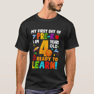 Mein erster Tag vor K bin ich 4 Jahre alt Kinder J T-Shirt