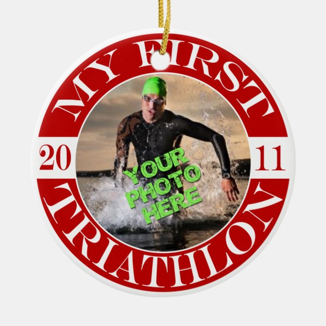 Mein erster Triathlon - 2011 Keramik Ornament (Vorne)