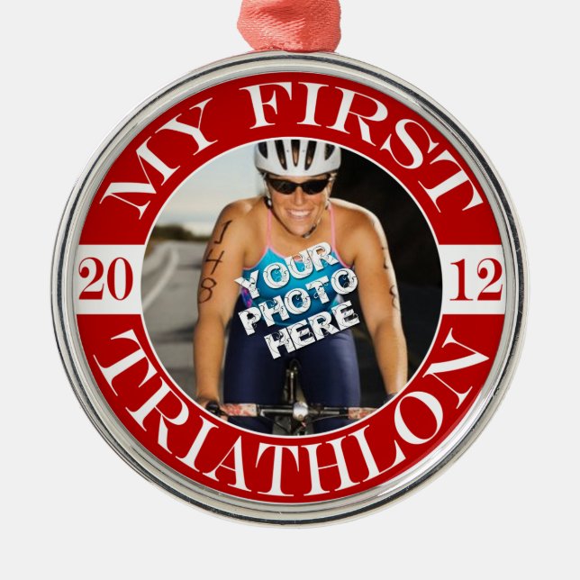 Mein erster Triathlon - 2012 Silbernes Ornament (Vorne)