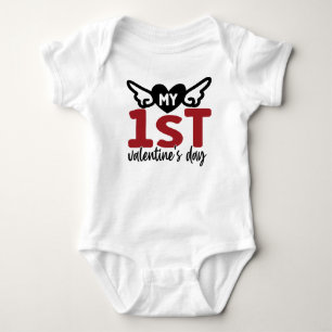 Mein erster Valentinstag Baby Strampler